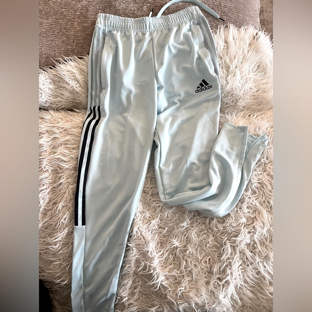Mens Adidas NWT baby blue tapered joggers - S